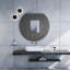 Miroir de salle de bain 70 cm, miroir rond, panneau blanc mat