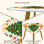Ensemble de 2 tables basses gigognes triangulaires modernes, décorées de sapins de Noël et de rennes colorés. Table d'appoint empilable festive de style milieu de siècle, idéale pour le salon, la chambre ou un appartement.-511970121-511970131