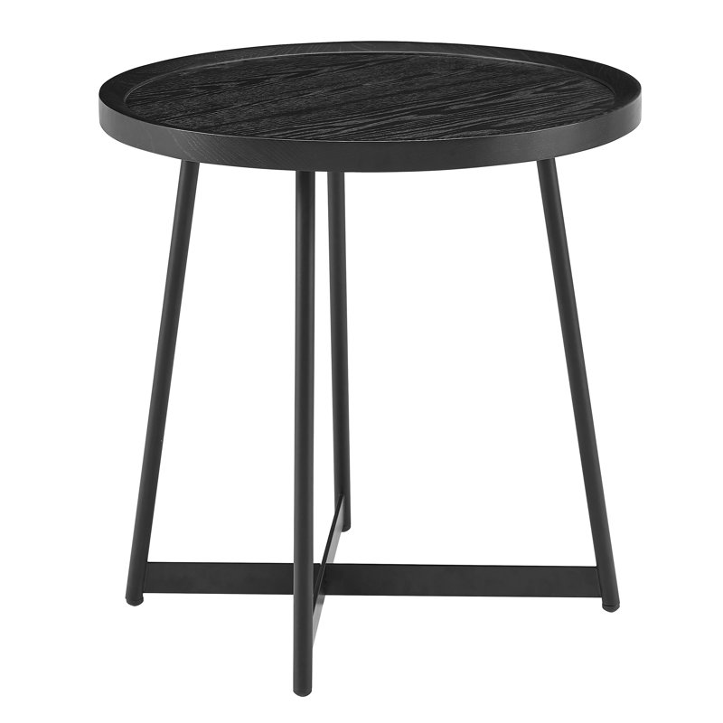 Table de bout à pieds croisés Xavier, Noir