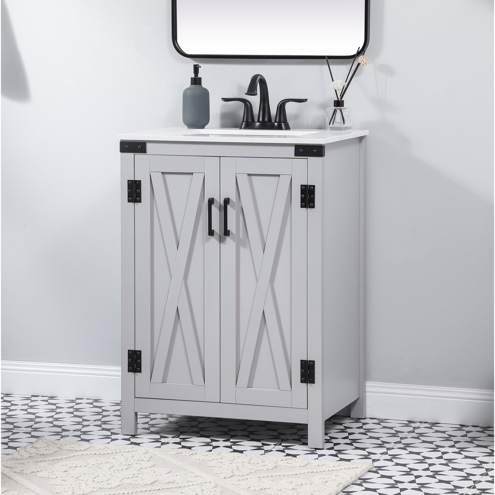 Slayton 24'' Single Bathroom Vanity, Gray