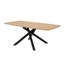  Table de salle à manger à pieds croisés en bois naturel et noir 79 po