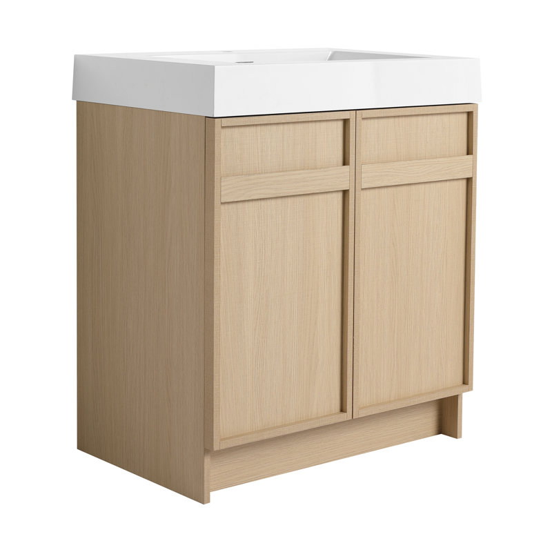 Meuble-lavabo autoportant avec lavabo en résine