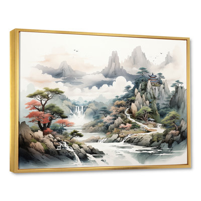 «Gray River China Landscape II», art mural Chine