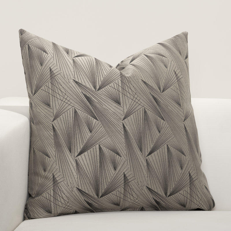 F Scott Fitzgerald  Fine Point Graphite Square Pillow Cover & Insert, 16" x 16", Silver/Brown, Polyester/Polyfill
