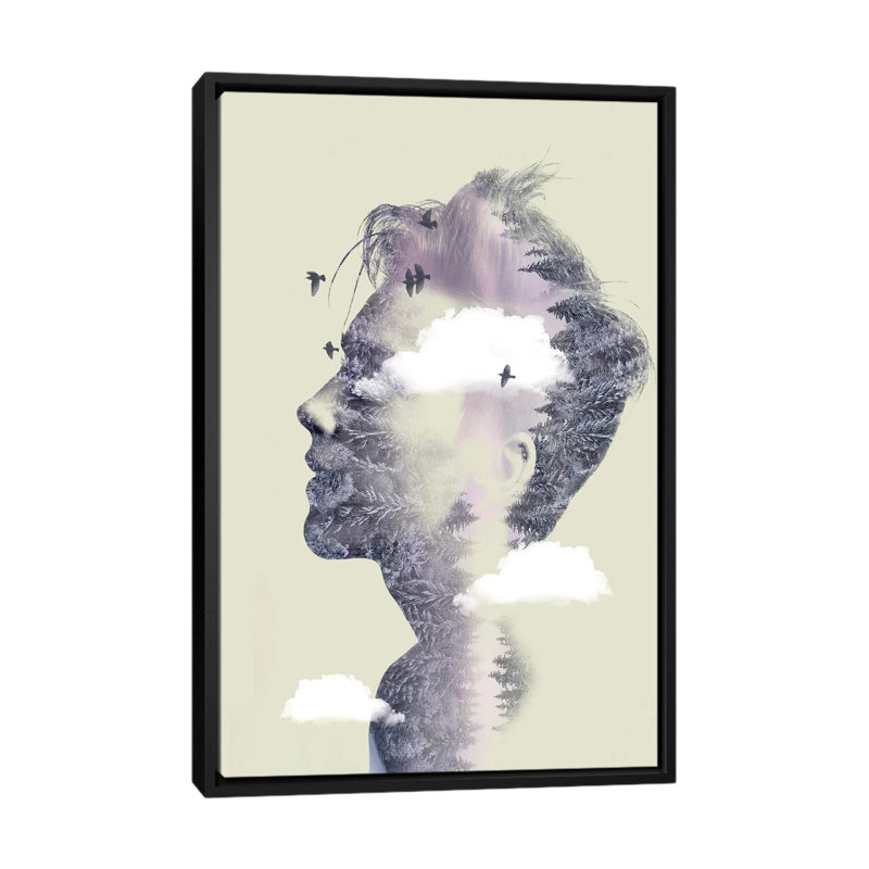 «Double Exposure Hair IV», impression sur toile, H 26 po x l 18 po x P 1,5 po, Toile avec cadre noir