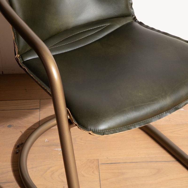 Chiavari Leather Dining Chair In Emerald Green 