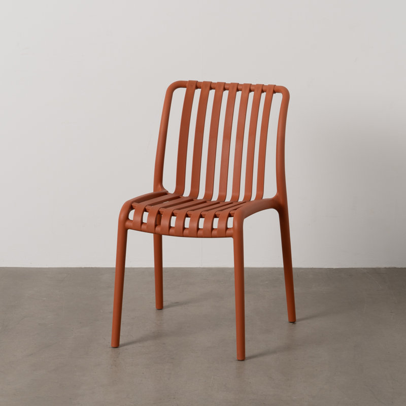 OUTDOOR Stacking Patio Dining Side Chair, Red