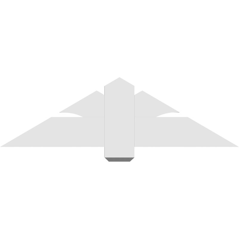 Redmond Architectural Grade PVC Gable Bracket, 14" H x 48" W (Pitch: 7/12), 2" D x 6" F