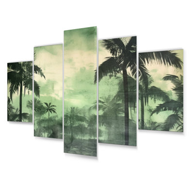 Monochrome Palm Tree Paradise II Plants & Flowers Wall Decor on Metal