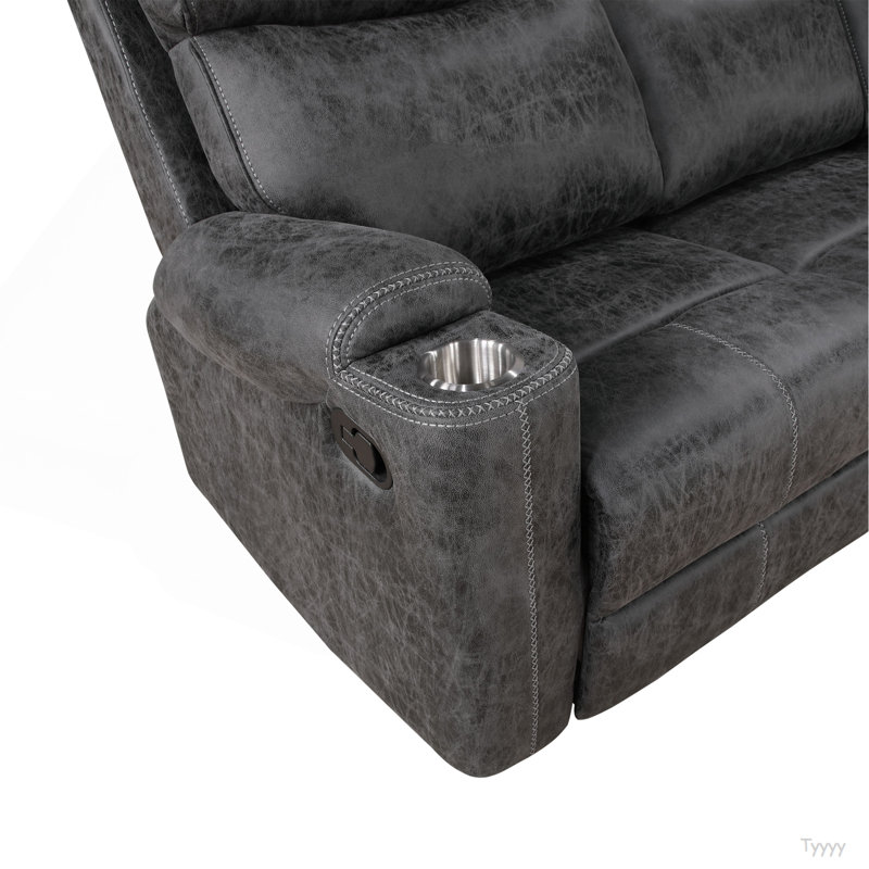 Canapé inclinable manuel en microfibre Hirah