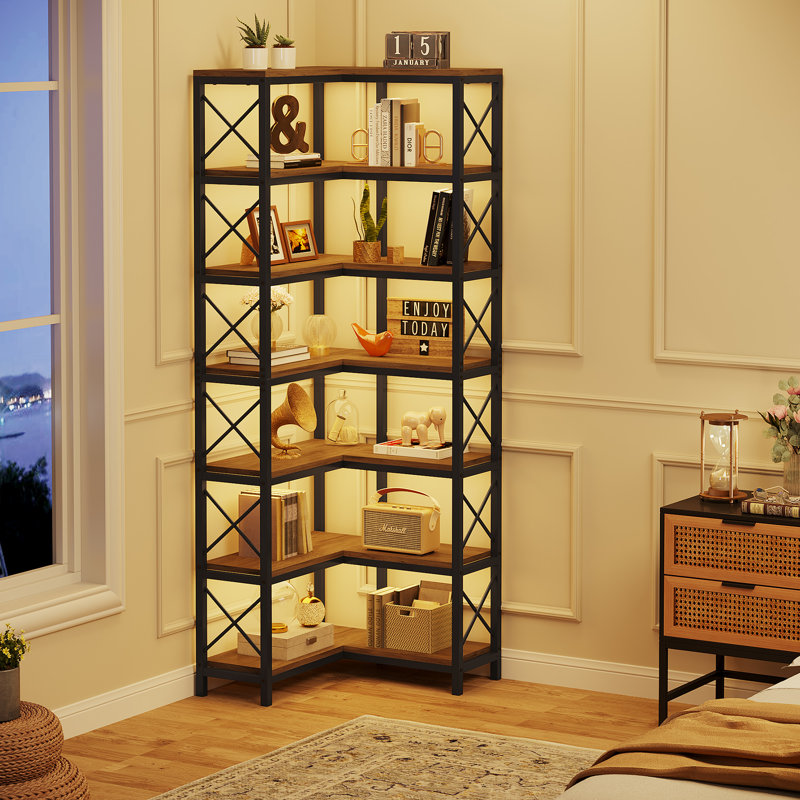 Philbrick Corner Bookcase, Beige/Black