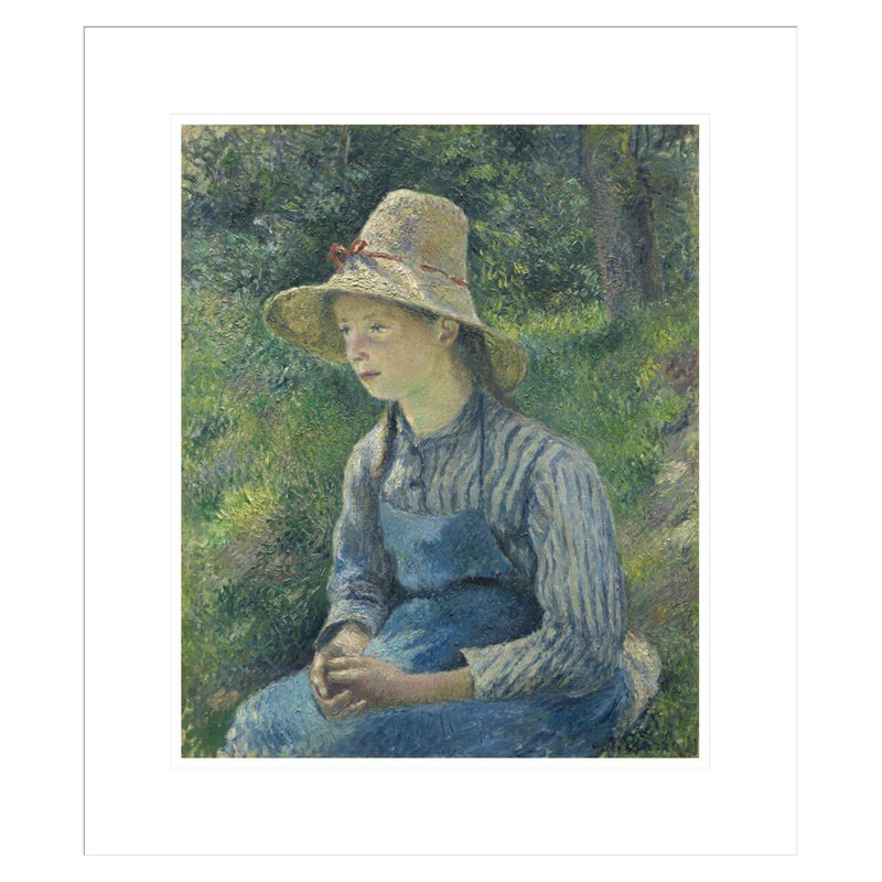 Paysanne avec un chapeau de paille par Camille Pissarro, H 20,43 po x l 17,75 po
