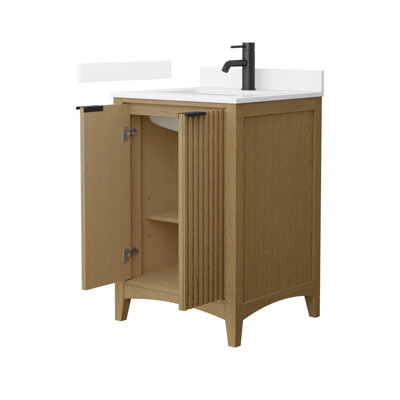 Meuble-lavabo simple autoportant 24 po avec plateau en quartz Palmilla
