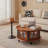 Luxury Vintage Walnut Coffee Table Set, Eco-Friendly Water-Based Paint, Thickened glass & Solid Wood Construction