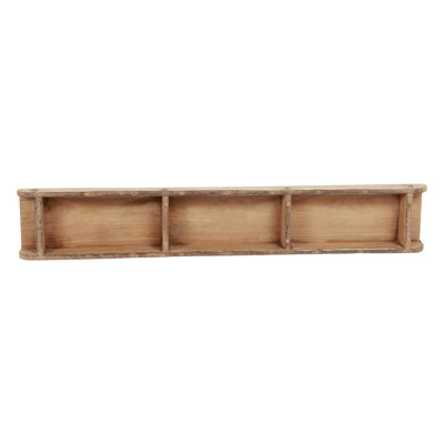 Lily''s Living Approx. 31-35"L Natural Wooden Vintage Brick Mould W/3 Compartments (Size Vary), Home Accent Art Décor