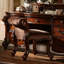 Tabouret de coiffeuse Vendôme classique européen 25 po – Dossier sculpté à la main en bois de cerisier avec assise rembourrée en velours et garniture cloutée traditionnelle, siège de coiffeuse de luxe d'antan, sobre et polyvalent