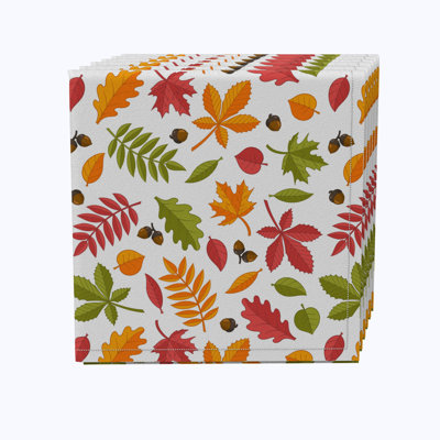 100% Cotton Variety Of Leaves Square Napkin