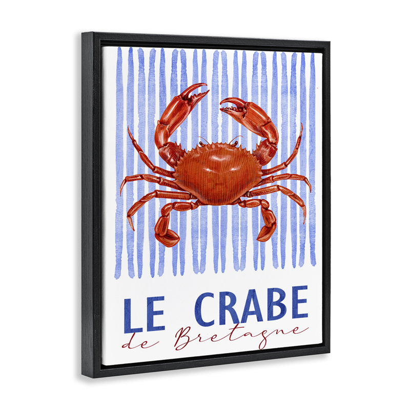Cadre flottant Le Crabe, par Kim Allen, H 31 po x l 25 po, Cadre flottant noir de jais