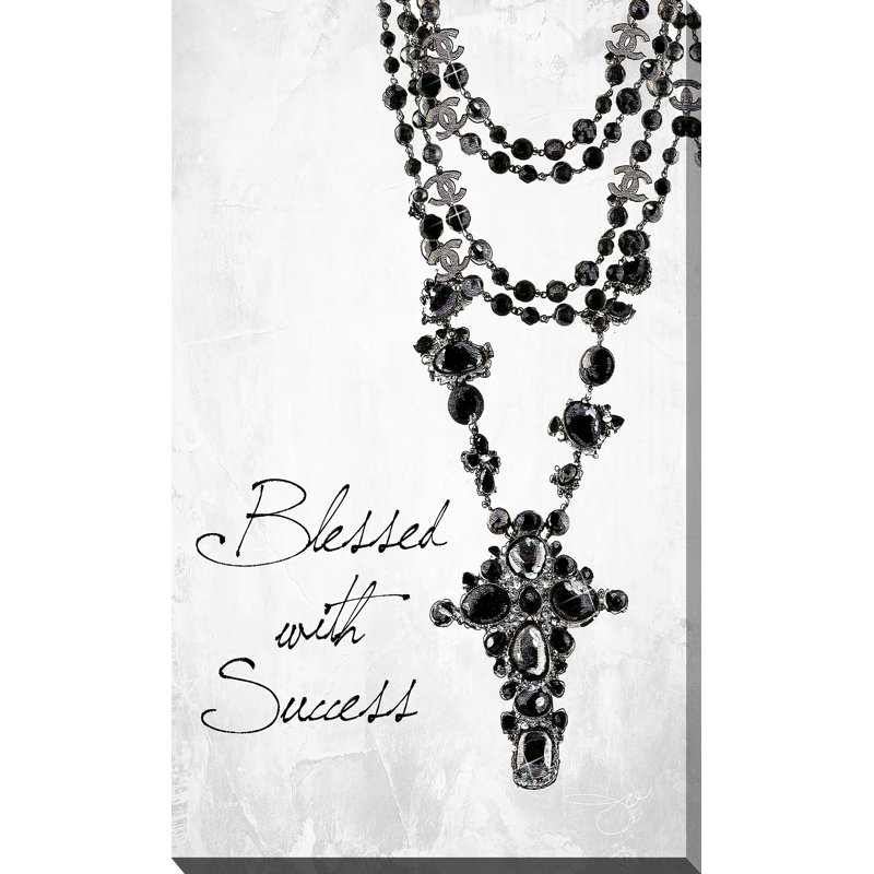 «Blessed with Success», art textuel, Toile tendue, H 40 po x l 24 po x P 1,5 po