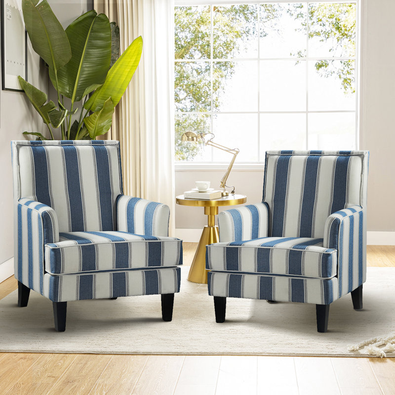 Fauteuil Amara de 69,85 cm de large, 100 % polyester bleu clair