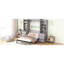 Lit double en gris avec de nombreuses options de rangement - Fabrication robuste et efficace Choix multiples pratiques