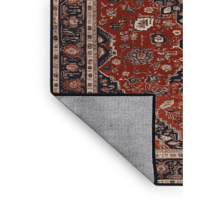 Tapis brun lavable à la machine, Carré 3 pi x 3 pi