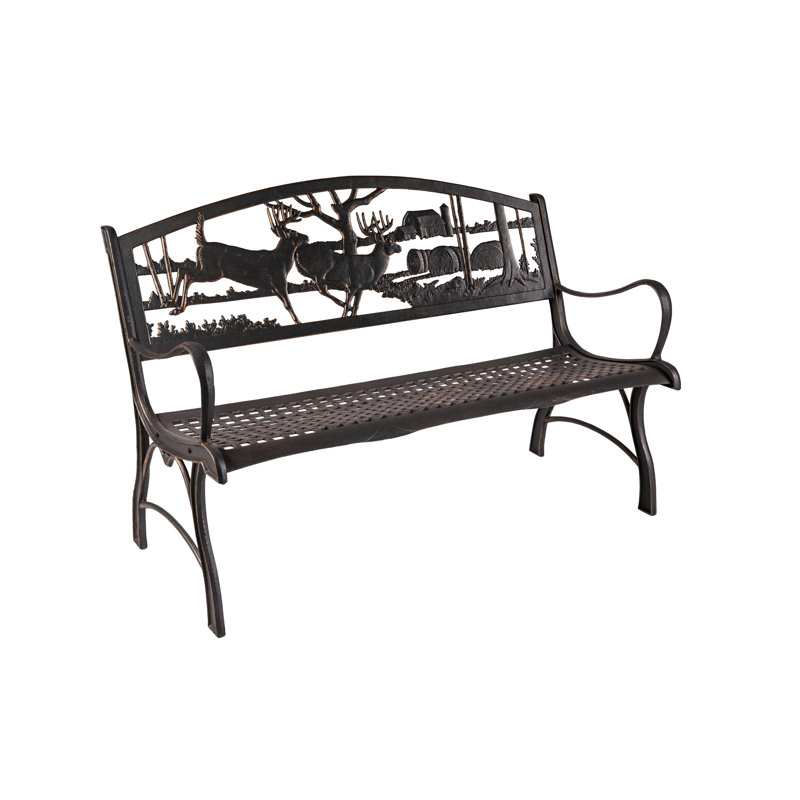 Hendry Running Whitetails Cast Iron Park Bench