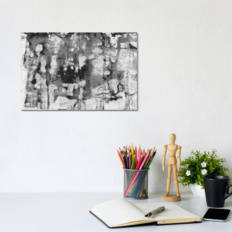 Black And White Abstract II by PI Studio - Wrapped Canvas Painting, 20.32 cm H x 30.48 cm W