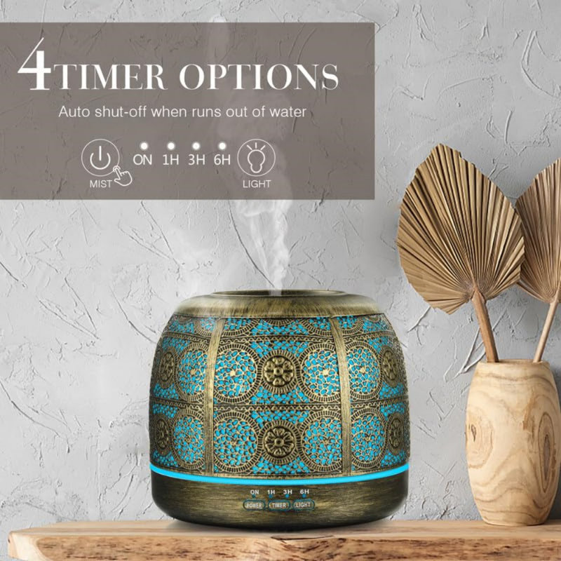 Essential Oil Diffusers For Large Room, Metal Diffusers For Essential Oils, Ultrasonic Aromatherapy Diffuser For Home Office, Gift For Women And Men