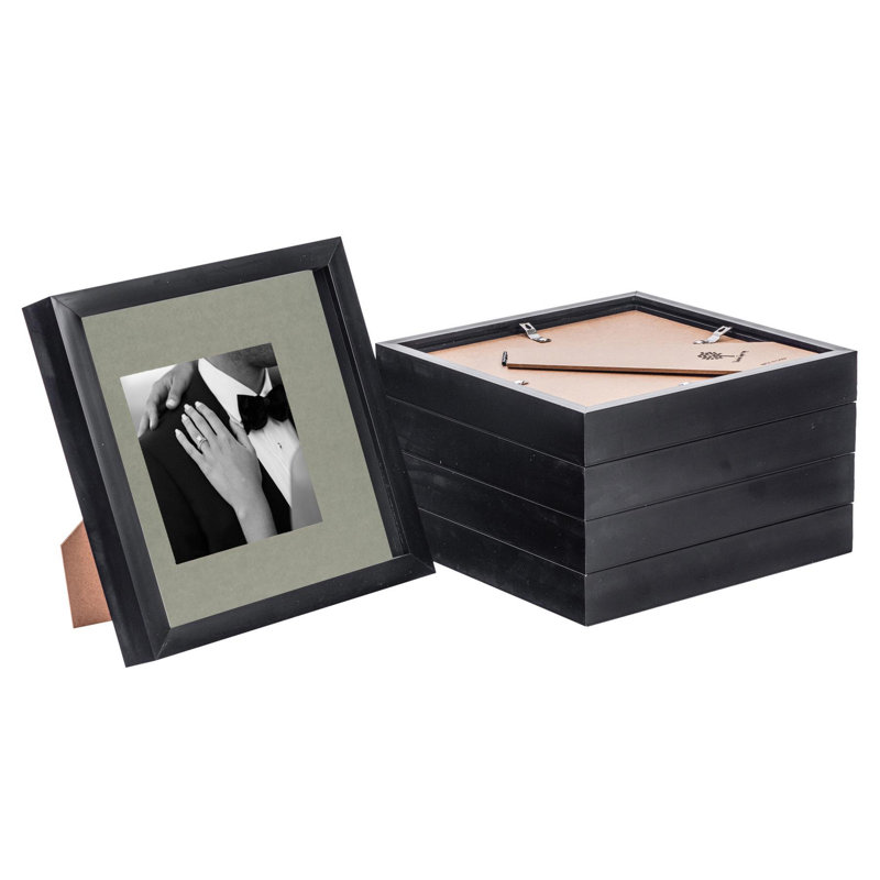 Nicola Spring - 3D Box Photo Frames - Mount, Black/Grey, 22.5cm H x 22.5cm W x 3.5cm D