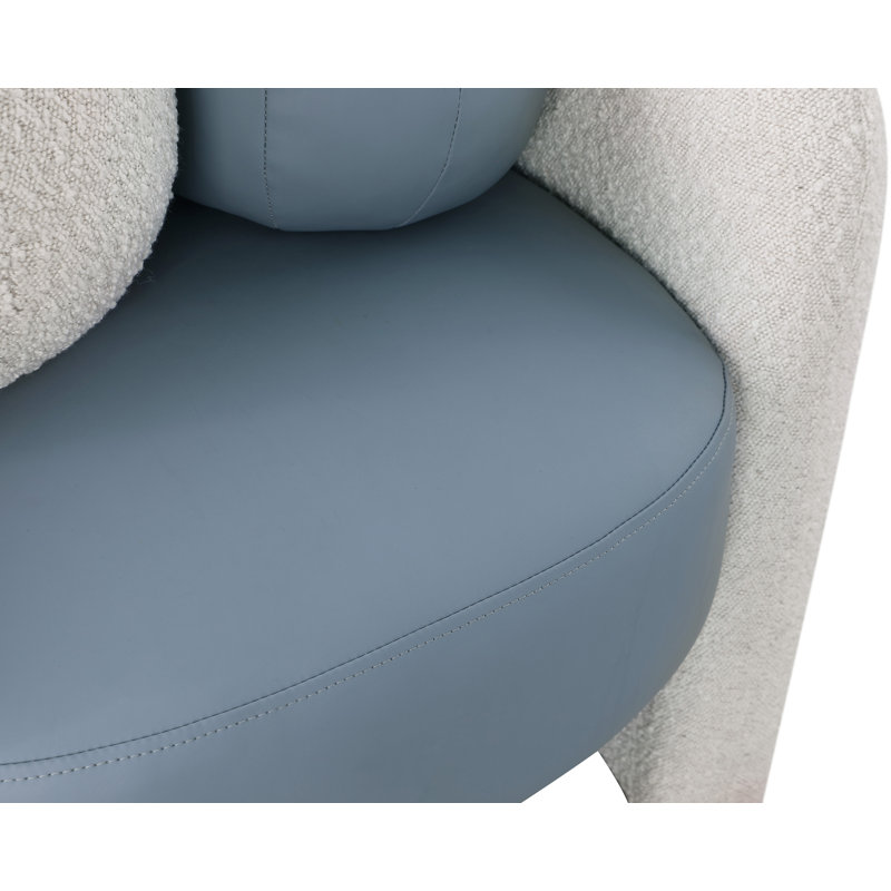 Fauteuil d'appoint Acadia, Cuir végétalien bleu