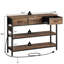 Console moderne en bois de 43,3 po avec 3 tiroirs en tissu, un canapé d'entrée rectangulaire étroit avec station de charge et des tablettes ouvertes pour les couloirs, les salons et les petits espaces-1022265191