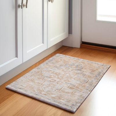 Machine Washable Indoor/Outdoor Xhevrie Copper Rug