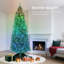 Sapin de Noël artificiel mince pré-illuminé, 2,13 m (7 pieds) avec 350 lumières DEL synchronisées à couleurs changeantes et télécommande, branches articulées aux extrémités denses, 12 modes d'éclairage, minuterie et luminosité réglable.