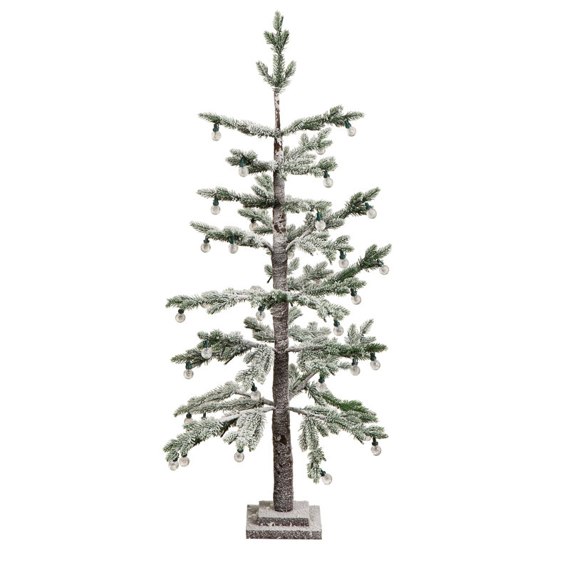 Indoor/Outdoor Multi Color LED Frosted Tree with Globe Lights 4'