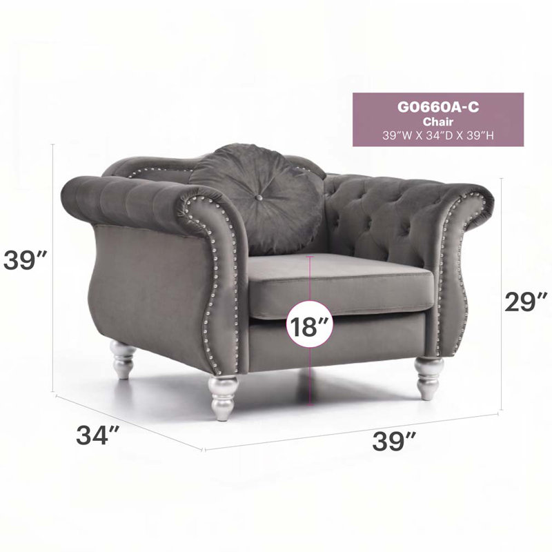 Stylish Dark Grey Transitional Chair