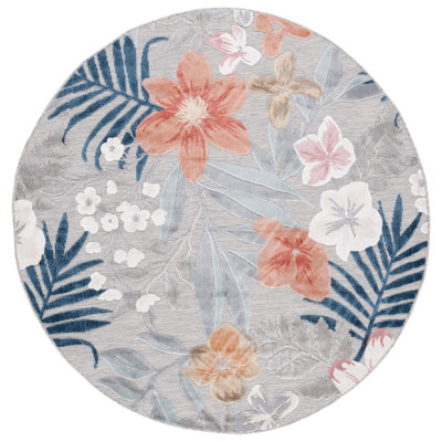 Seekonk Machine Woven Floral Indoor and Outdoor Area Rug