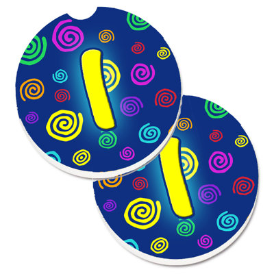 Ceramic Round 2 Piece Car Coaster Set