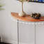 Console demi-ronde en pierre avec pieds en acrylique-506539954-506539956