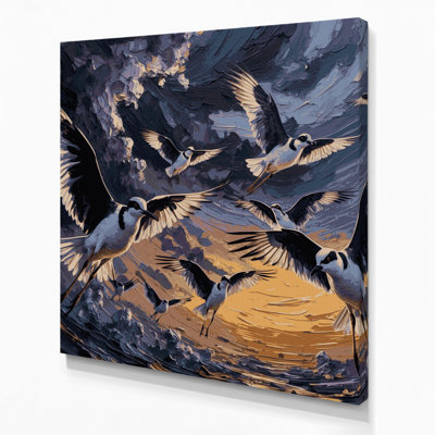 Oiseaux sur toile grise
