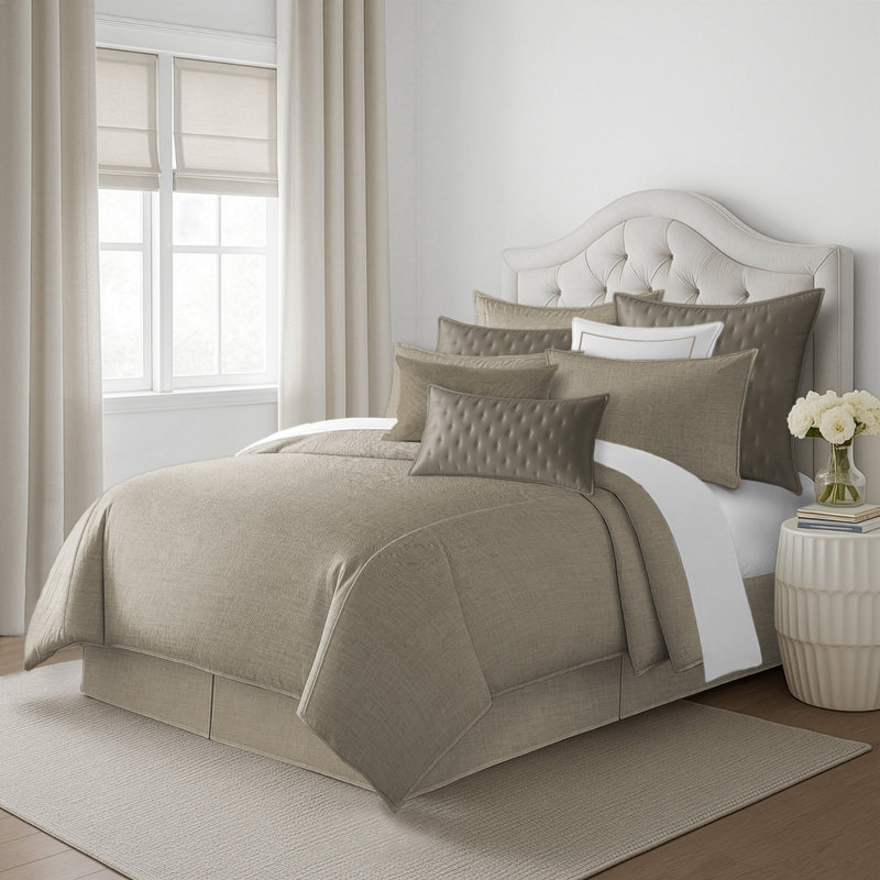 Luxe Duvet Cover Set, Natural, Super Queen Duvet Cover + 2 Shams