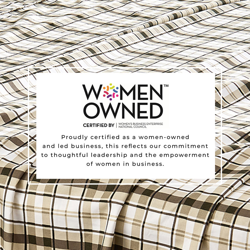 Ultra Soft Printed Microfiber Sheet Set, King Sheet Set with 2 Pillowcases, Cabin Plaid