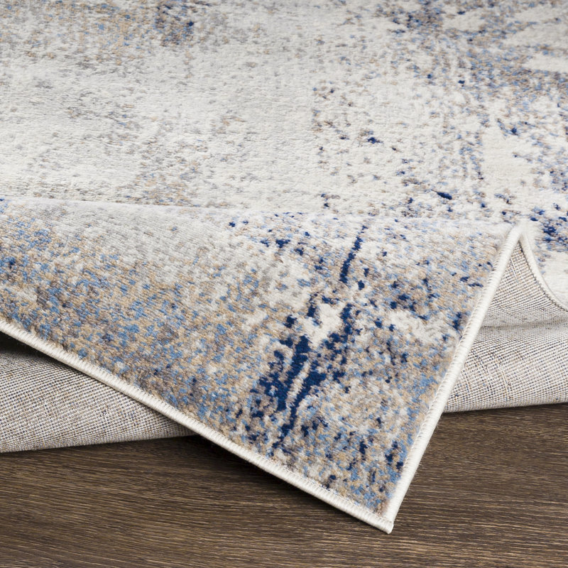Jemison Abstract Cream/Taupe Area Rug, Rectangle 7'10" x 10'