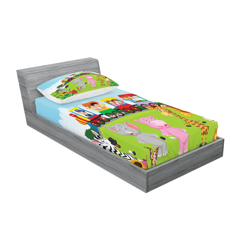 Multicolore ensemble de draps et taies décoratives Ambesonne, Ensemble de draps pour lit simple + 1 drap-housse 