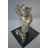Baggs Man Playing the Violin Bronze Statue, Silver Finish - Size: 12"L x 9"W x 11"H.