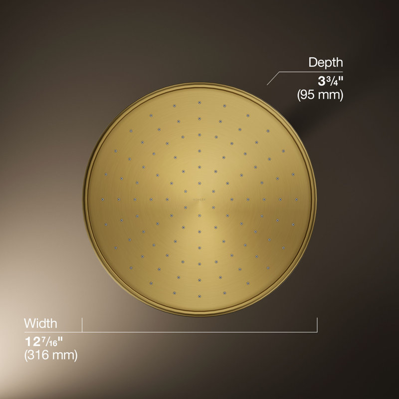Rain Fixed Shower Head, Vibrant Brushed Gold