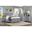 Commode de style transitionnel 1Pc Commode 9 tiroirs et boutons ronds en feutre avec tiroirs à roulement à billes à finition grise