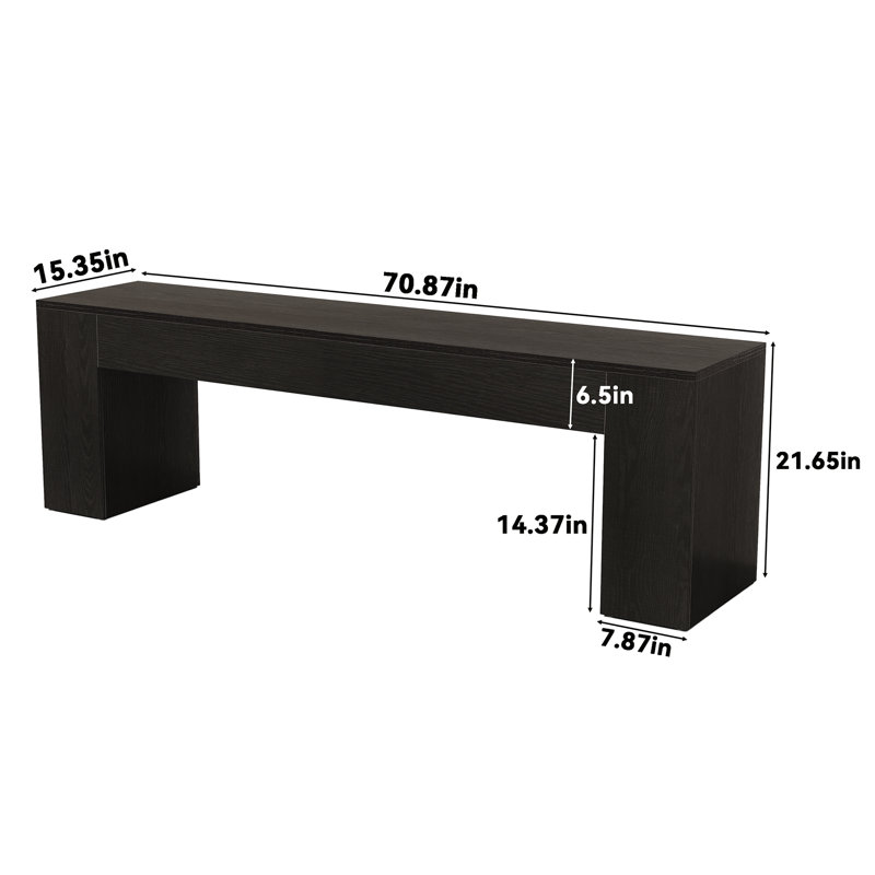 70.87" TV Stand for TVs up to 80", Rectangular TV Console for Living Room, Black