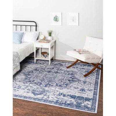 Matsumura Oriental Gray/Blue Area Rug