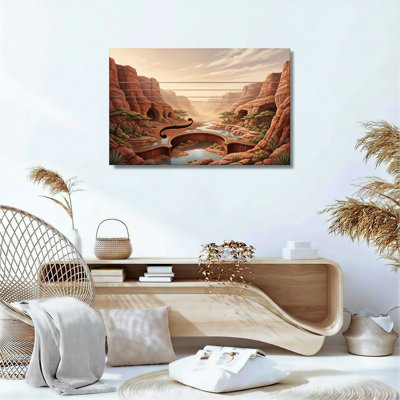Ensemble de 1 tableau sur toile représentant un canyon désertique